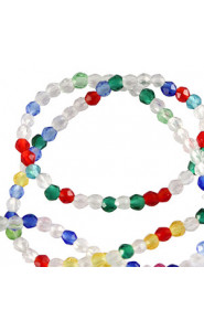 Faceted glass beads 2mm round Multicolour